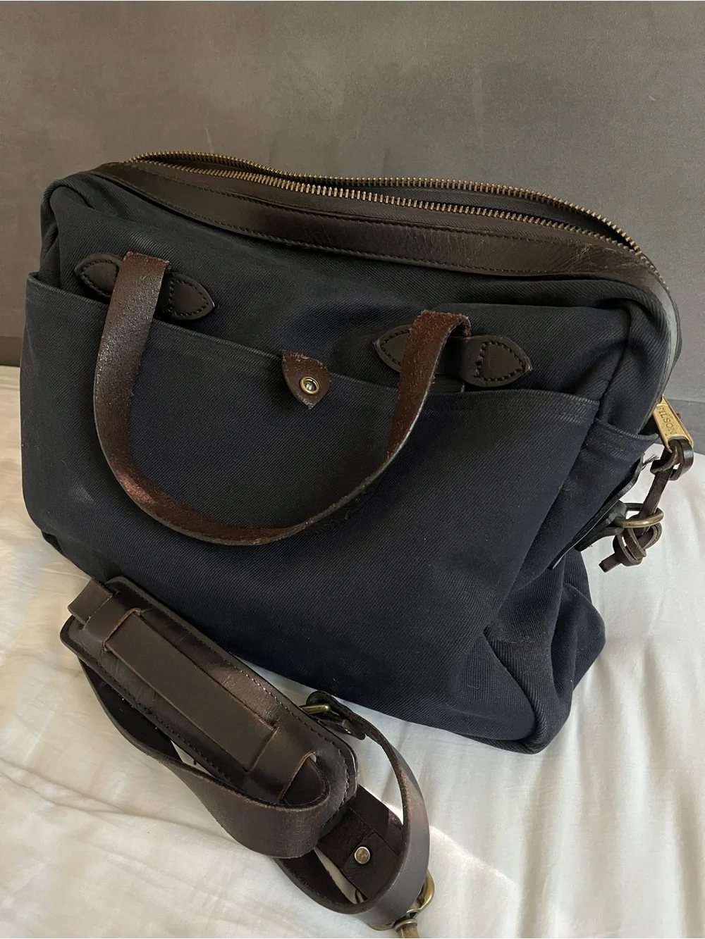 Filson 70257 Rugged Twill Briefcase Computer Bag In Navy
